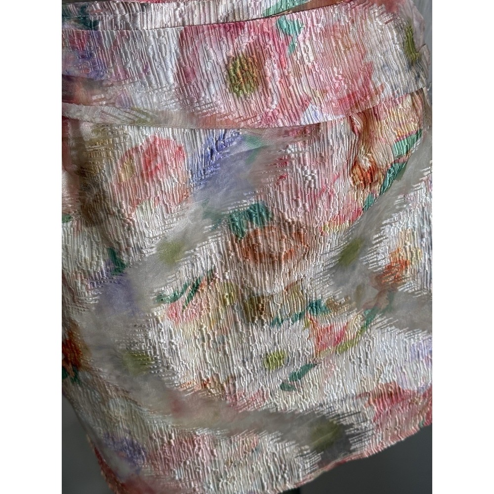 Lena Carson Party Dress Large Watercolor Floral Cut Out Avant Garde Art To Wear - Picture 5 of 13